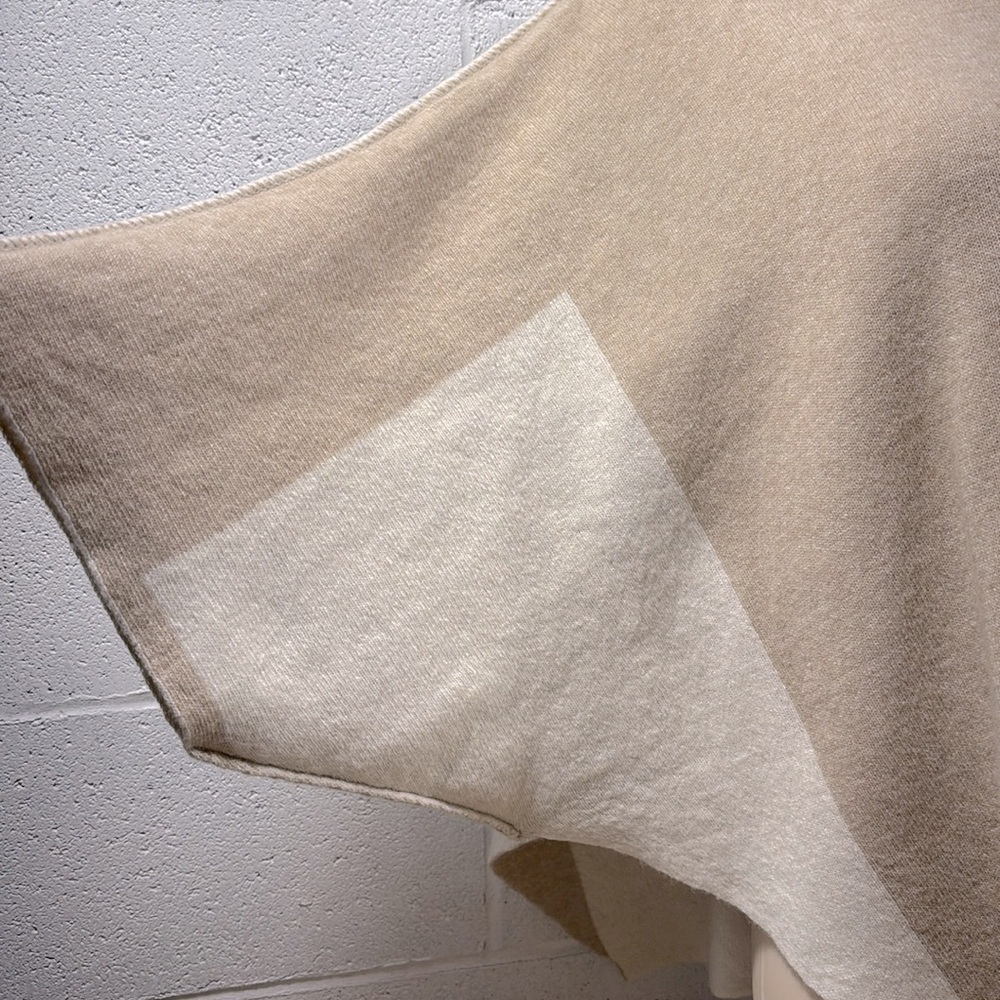 Double Sided Beige and Cream Women's batwing Sweater - Picture 3 of 6